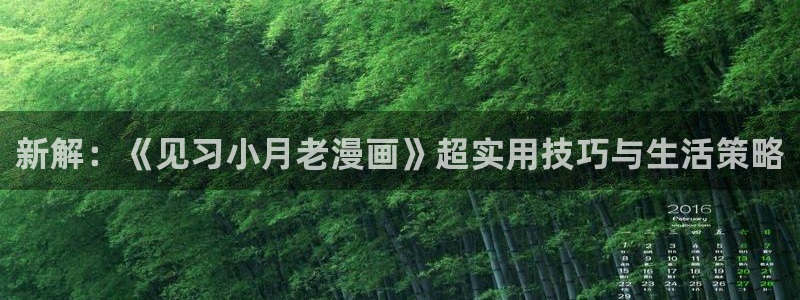 韩漫日漫免费网址：新解：《见习小月老漫画》超实用技巧与生活策略